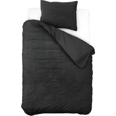 Royal Textile Teddy beddengoedset - Antraciet - 140x220 cm Royal Textile Teddy beddengoedset - Antraciet - 140x220 cm