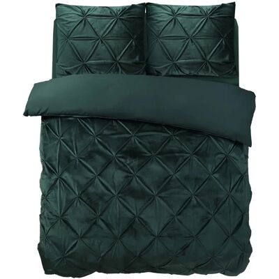 Sleeptime - Velvet Pintuck Groen - 140x200/220 cm - poszwa na kołdrę Sleeptime - Velvet Pintuck Groen - 140x200/220 cm - poszwa na kołdrę
