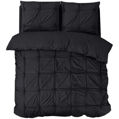 Sleeptime - Punch Pintuck - Czarny - 200/220 cm - Poszewka na kołdrę Sleeptime - Punch Pintuck - Czarny - 200/220 cm - Poszewka na kołdrę