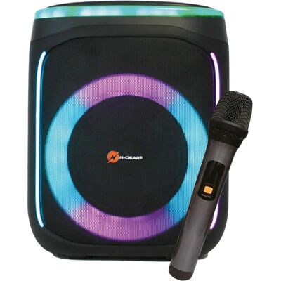 N-Gear Flash Banger 606 - Bluetooth-Lautsprecher - Party-Box - Drahtloses Mikrofon - Schwarz N-Gear Flash Banger 606 - Bluetooth-Lautsprecher - Party-Box - Drahtloses Mikrofon - Schwarz