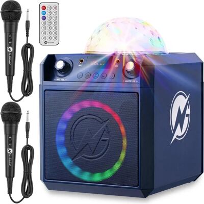 N-GEAR Block Party 602 XL - Kit karaoké avec 2 microphones - Haut-parleur de fête Bluetooth sans fil - Show lumineux - Space Grey N-GEAR Block Party 602 XL - Kit karaoké avec 2 microphones - Haut-parleur de fête Bluetooth sans fil - Show lumineux - Space Grey