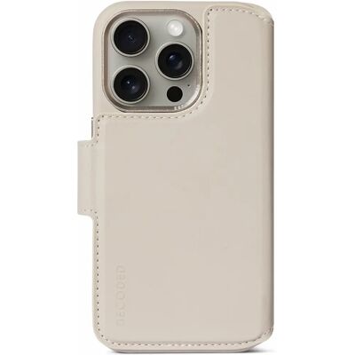 Decoded Leder iPhone 15 Pro Max Geldbörse Hülle - Beige - Handyhülle Decoded Leder iPhone 15 Pro Max Geldbörse Hülle - Beige - Handyhülle