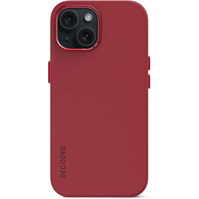 Coque en silicone Decoded pour iPhone 15 - MagSafe, Antibactérien, Rouge Coque en silicone Decoded pour iPhone 15 - MagSafe, Antibactérien, Rouge