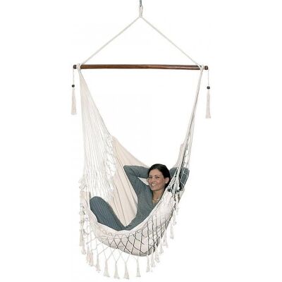 Silla mecedora de hamaca brasileña Viking Choice - 120 kg - blanca - 110x110cm Silla mecedora de hamaca brasileña Viking Choice - 120 kg - blanca - 110x110cm