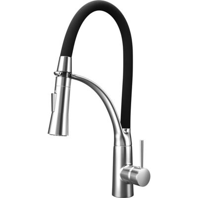 Viking Choice Grifo de cocina - negro y cromo - flexible con rosca - Grifo de cocina Viking Choice Grifo de cocina - negro y cromo - flexible con rosca - Grifo de cocina