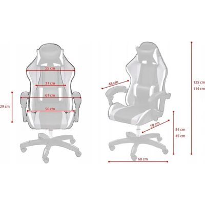 Viking Choice Silla de juego - Ergonomía Blanco-Gris-Lima Viking Choice Silla de juego - Ergonomía Blanco-Gris-Lima