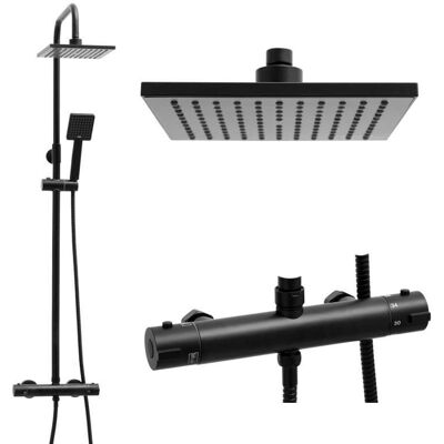 Panel de Ducha Viking Choice - Negro, Lluvia y Termostático, 115cm Panel de Ducha Viking Choice - Negro, Lluvia y Termostático, 115cm