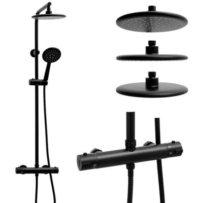 Viking Choice Duschset - Regendusch 20cm - Thermostatarmatur - Schwarz - Duschset Viking Choice Duschset - Regendusch 20cm - Thermostatarmatur - Schwarz - Duschset