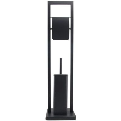 Viking Choice Dispensador de papel higiénico con cepillo - Negro - 80cm de altura Viking Choice Dispensador de papel higiénico con cepillo - Negro - 80cm de altura