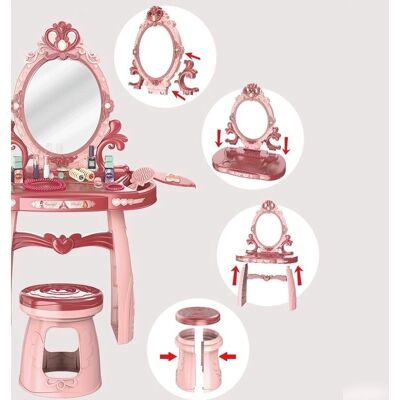 Viking Choice Mesita de maquillaje rosa para niños - Espejo, 44x24.5x76cm Viking Choice Mesita de maquillaje rosa para niños - Espejo, 44x24.5x76cm