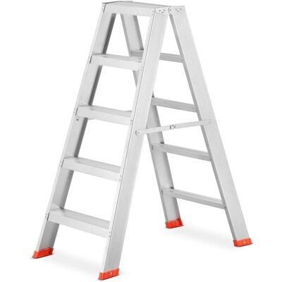 Viking Choice Escalera - escalera doméstica - escalera de tijera - de doble cara - 2x 5 peldaños Viking Choice Escalera - escalera doméstica - escalera de tijera - de doble cara - 2x 5 peldaños