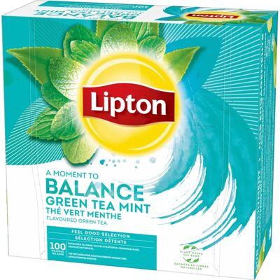 Lipton Thé Vert Menthe - 100 Sachets - Publicité Lipton Thé Vert Menthe - 100 Sachets - Publicité