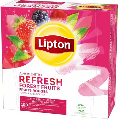 Thé noir fruits des bois Lipton - 100 sachets - Publicité Thé noir fruits des bois Lipton - 100 sachets - Publicité
