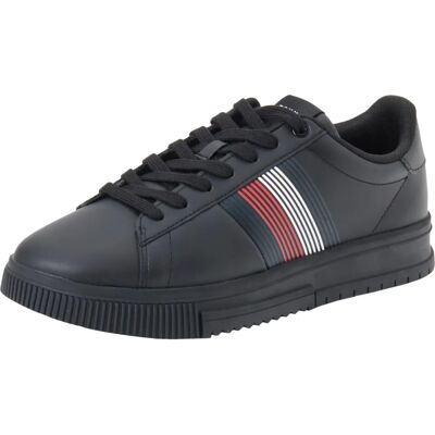 Tommy Hilfiger Essentieel Heren Leren Sneakers - Zwart - Sneakers Tommy Hilfiger Essentieel Heren Leren Sneakers - Zwart - Sneakers