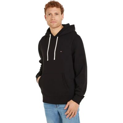 Tommy Hilfiger Drawstring Fleece Hoody (MW0MW37230) - zwart Tommy Hilfiger Drawstring Fleece Hoody (MW0MW37230) - zwart