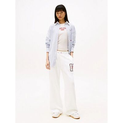 Tommy Jeans DW0DW20558 Pantaloni Bianchi Regular Fit - Pantaloni Tommy Jeans DW0DW20558 Pantaloni Bianchi Regular Fit - Pantaloni