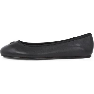 Tommy Hilfiger Ballerina TH Hardware i Läder - Svart - Kvinnor Tommy Hilfiger Ballerina TH Hardware i Läder - Svart - Kvinnor