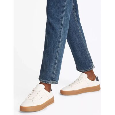 Tommy Hilfiger Pantofi din Piele Contrast Ecru - Trainers Tommy Hilfiger Pantofi din Piele Contrast Ecru - Trainers
