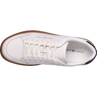 Tommy Hilfiger Ecru Tenis din Piele cu Contrast - Trainers Tommy Hilfiger Ecru Tenis din Piele cu Contrast - Trainers