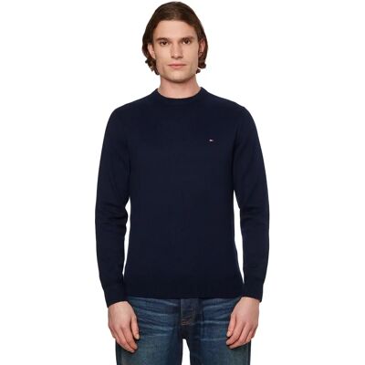Tommy Hilfiger TH Monogram Bomuld Cashmere Crew Neck Jumper (MW0MW28046) - ørkenhimmel Tommy Hilfiger TH Monogram Bomuld Cashmere Crew Neck Jumper (MW0MW28046) - ørkenhimmel