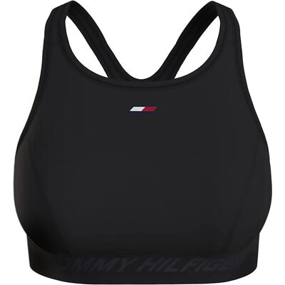 Tommy Hilfiger Schwarzer Hochkragen-BH - Mittlere Unterstützung Tommy Hilfiger Schwarzer Hochkragen-BH - Mittlere Unterstützung