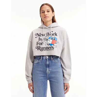Tommy Hilfiger New York Kapuzenpullover Grau L - Hoodie Tommy Hilfiger New York Kapuzenpullover Grau L - Hoodie