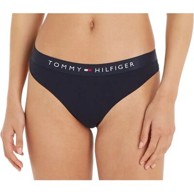 Tommy Hilfiger Navy Bio-Baumwolle Hochsitz String - Unterwäsche Tommy Hilfiger Navy Bio-Baumwolle Hochsitz String - Unterwäsche