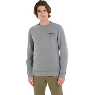 Tommy Hilfiger Bluza z Okrągłym Dekoltem i Logo (UM0UM02878) - średni szary Tommy Hilfiger Bluza z Okrągłym Dekoltem i Logo (UM0UM02878) - średni szary