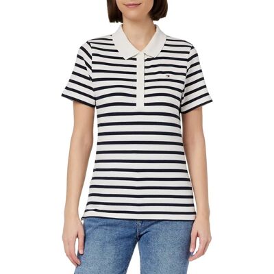 Tommy Hilfiger Slim Pique Gestreept Poloshirt Tommy Hilfiger Slim Pique Gestreept Poloshirt