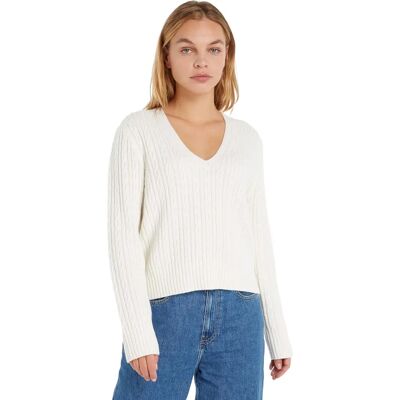 Pull en V Tommy Hilfiger - Cable All Over V-NK Sweater Pull en V Tommy Hilfiger - Cable All Over V-NK Sweater