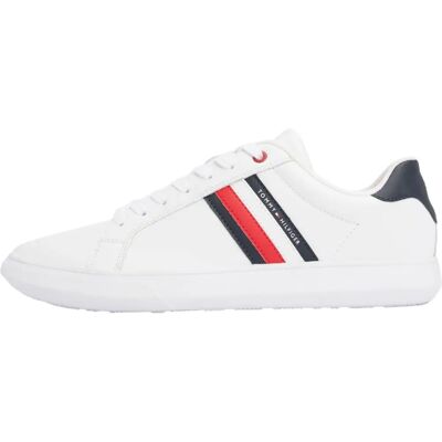 Tommy Hilfiger Weiße Leder Cupsole Sneakers - Herrenschuh EU 44 Tommy Hilfiger Weiße Leder Cupsole Sneakers - Herrenschuh EU 44