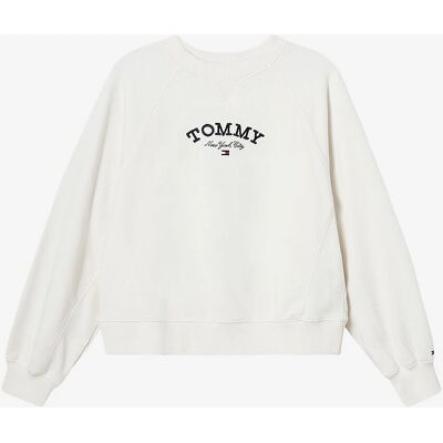 Tommy Hilfiger Barne-Logo Sweatshirt - Gammel Hvit - Sweatshirt Tommy Hilfiger Barne-Logo Sweatshirt - Gammel Hvit - Sweatshirt