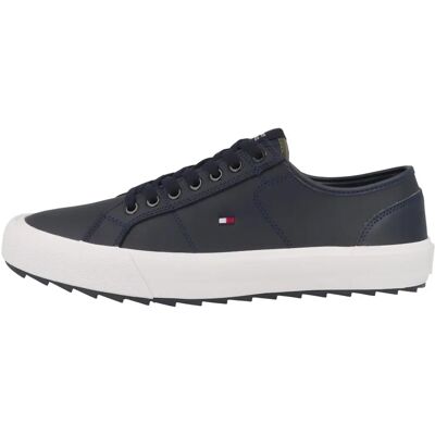 Tommy Hilfiger Marine Sneakers - Läderöverdel, Gummisula, Förstärkt häls Tommy Hilfiger Marine Sneakers - Läderöverdel, Gummisula, Förstärkt häls