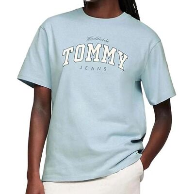 Tommy Hilfiger Blå ekologisk bomull T-shirt - T-shirt Tommy Hilfiger Blå ekologisk bomull T-shirt - T-shirt