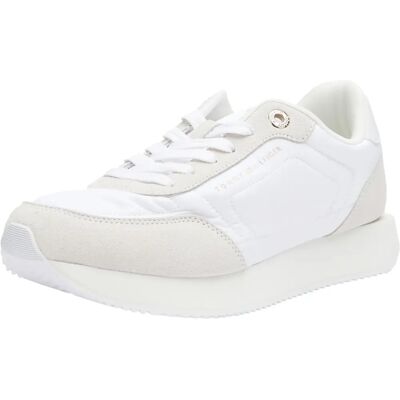 Tommy Hilfiger Essential Runner Vit Sneakers - Avslappnad Låg Tommy Hilfiger Essential Runner Vit Sneakers - Avslappnad Låg