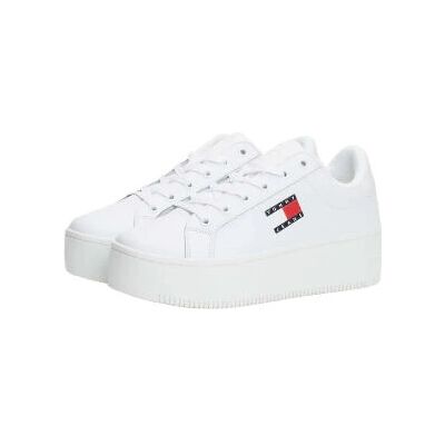 Tommy Hilfiger EN0EN02518YBS Pantofi Sport cu Platformă din Piele Albă - Pantofi Tommy Hilfiger EN0EN02518YBS Pantofi Sport cu Platformă din Piele Albă - Pantofi
