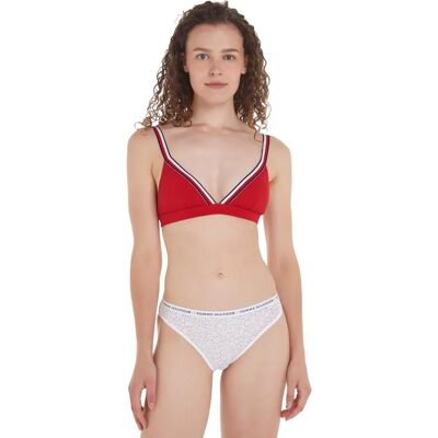 Tommy Hilfiger Top Bikini Triangolo Imbottito Global Stripe (UW0UW05290) - rosso primario Tommy Hilfiger Top Bikini Triangolo Imbottito Global Stripe (UW0UW05290) - rosso primario