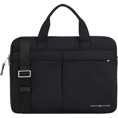 Tommy Hilfiger Black Men's Briefcase with Laptop Compartment - Briefcase Tommy Hilfiger Black Men's Briefcase with Laptop Compartment - Briefcase
