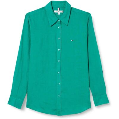 Tommy Hilfiger - Modell 38 - Avslappnad skjorta - Grön - Kvinnor Tommy Hilfiger - Modell 38 - Avslappnad skjorta - Grön - Kvinnor