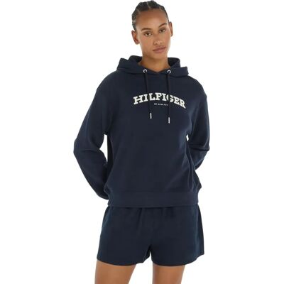 TOMMY HILFIGER REG MONOTYPE FLOCK HOODIE - bluzy z kapturem TOMMY HILFIGER REG MONOTYPE FLOCK HOODIE - bluzy z kapturem