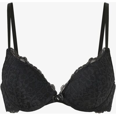 Hunkemöller Schwarzer Spitze Push-Up BH - Unterwired, Größe 85D - Damenwäsche Hunkemöller Schwarzer Spitze Push-Up BH - Unterwired, Größe 85D - Damenwäsche