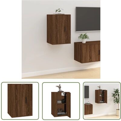THE LIVING STORE Mobile Porta Tv A Parete Rovere Marrone 40x34,5x60 cm Stojak TV na ścianę THE LIVING STORE Mobile Porta Tv A Parete Rovere Marrone 40x34,5x60 cm Stojak TV na ścianę