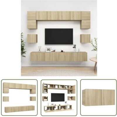 THE LIVING STORE - Zestaw TV 8 szt. - Rovere Sonoma - Jednostka TV THE LIVING STORE - Zestaw TV 8 szt. - Rovere Sonoma - Jednostka TV