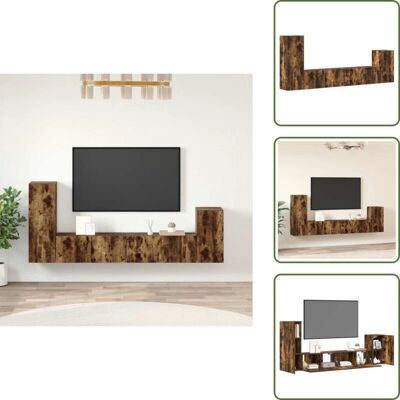 THE LIVING STORE - Set PortaTv 4Pz Rovere Fumo THE LIVING STORE - Set PortaTv 4Pz Rovere Fumo