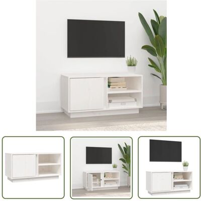 THE LIVING STORE - Porta TV Pine - Białe - Szafka pod TV THE LIVING STORE - Porta TV Pine - Białe - Szafka pod TV