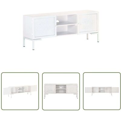 THE LIVING STORE - Mobile Porta Tv Bianco 115x30x46cm Mango Wood THE LIVING STORE - Mobile Porta Tv Bianco 115x30x46cm Mango Wood