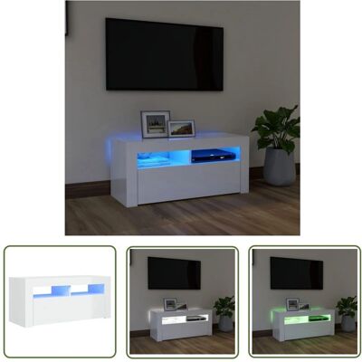 THE LIVING STORE - Mobile Porta TV LED Bianco Lucido 90x35x40 - Szafka pod telewizor THE LIVING STORE - Mobile Porta TV LED Bianco Lucido 90x35x40 - Szafka pod telewizor