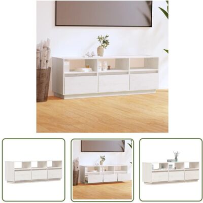 THE LIVING STORE - Pino 140x37x50 - Biały - Szafka RTV THE LIVING STORE - Pino 140x37x50 - Biały - Szafka RTV