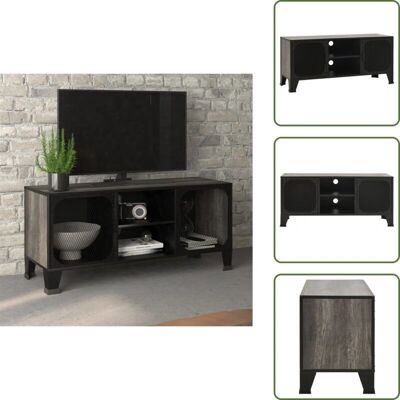 THE LIVING STORE - Mobile Porta Tv Grigio 105x36x47 - Metal & MDF - Stojak TV THE LIVING STORE - Mobile Porta Tv Grigio 105x36x47 - Metal & MDF - Stojak TV
