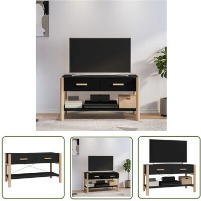 THE LIVING STORE - TV Stand - Czarny - 82 x 38 x 45 cm THE LIVING STORE - TV Stand - Czarny - 82 x 38 x 45 cm